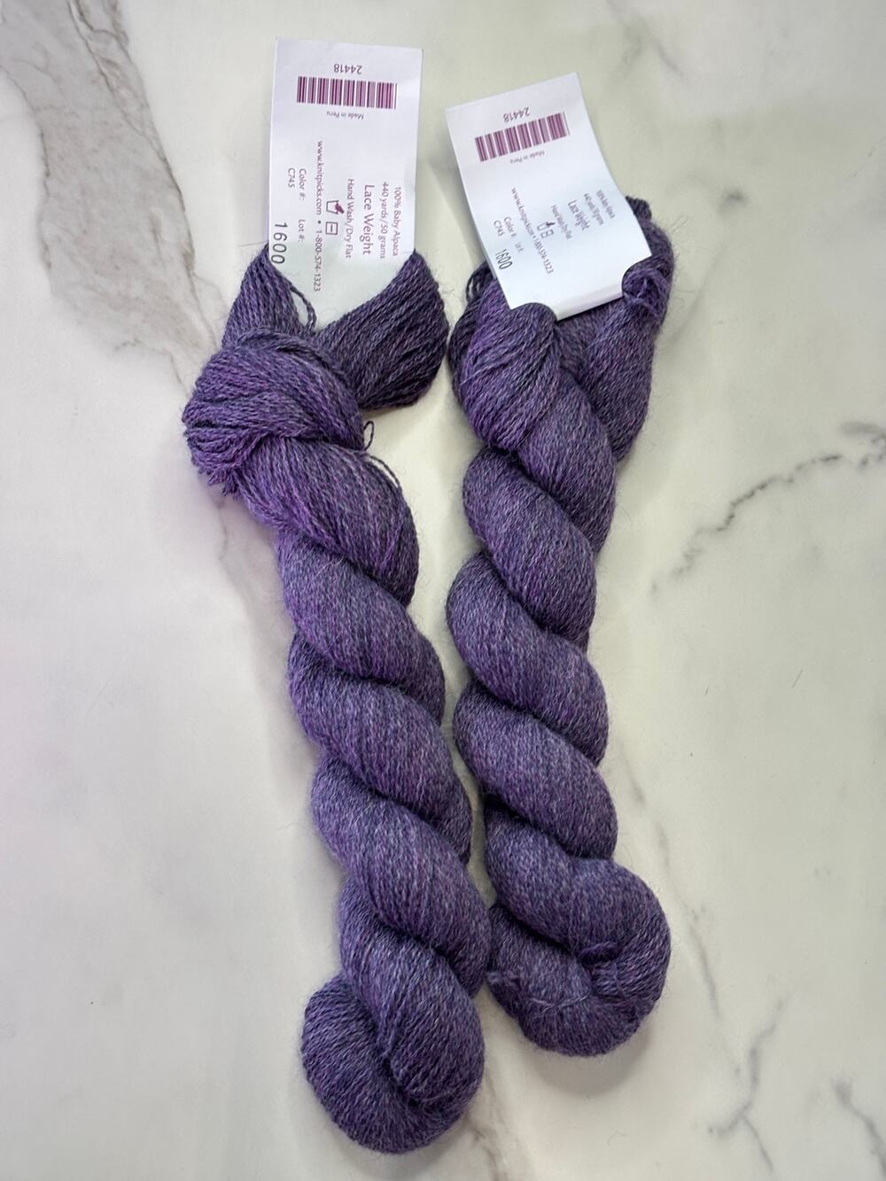 KnitPicks Alpaca Cloud Lace Weight Yarn Destash Lot 5 Skeins Teal Purple 2200Yd